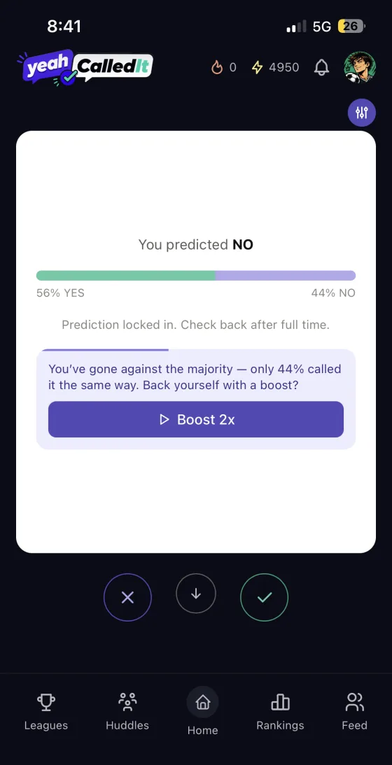 Boost prompt screen in Called It
